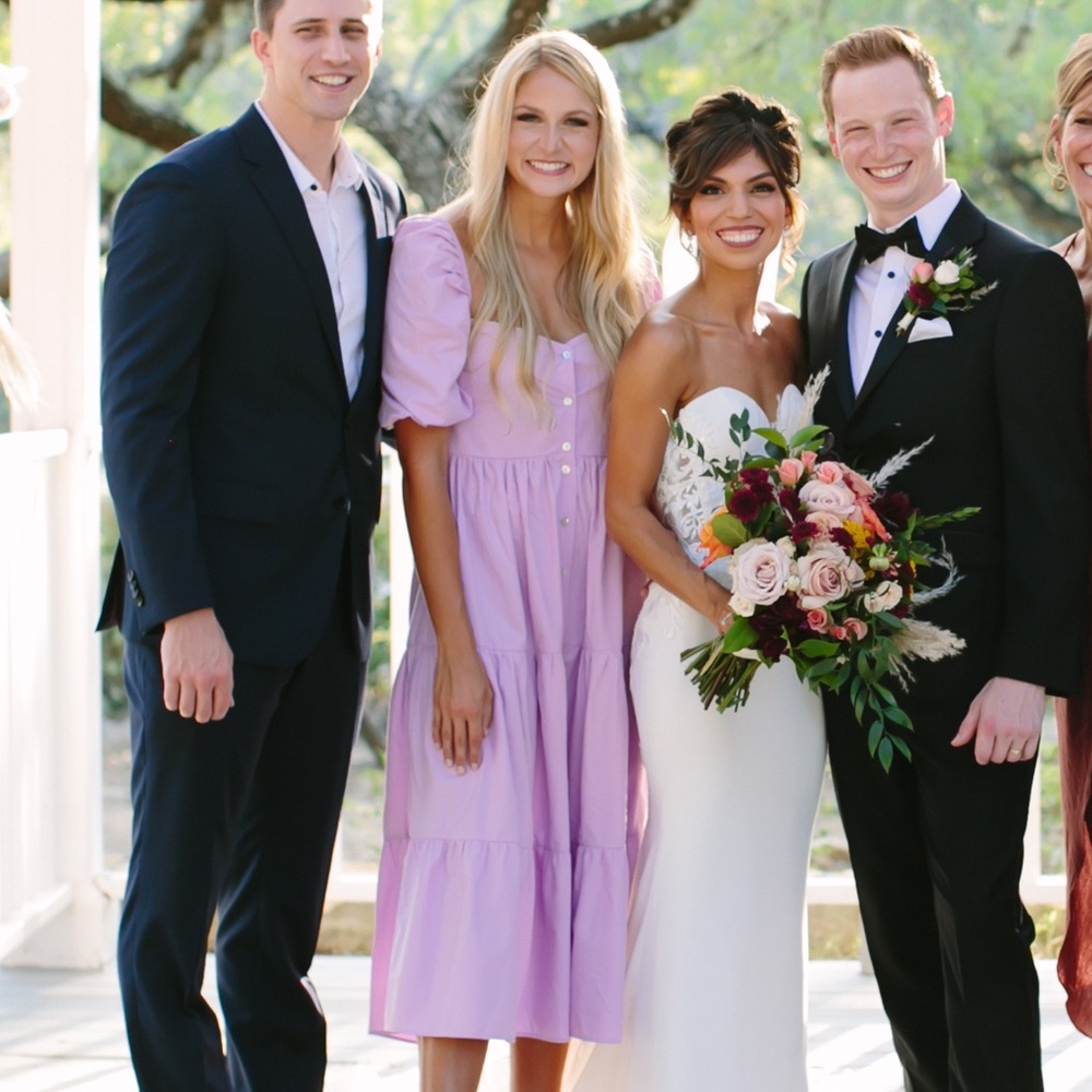 Light purple midi dress that is backless!